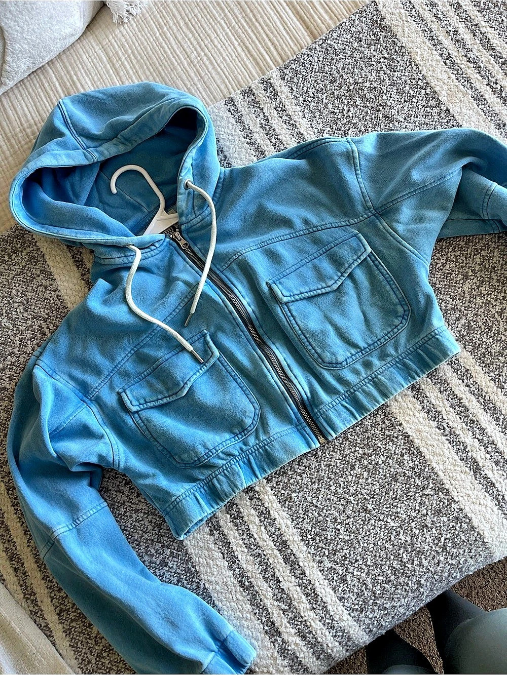 Urban Outfitters Blue Crop Hoodie